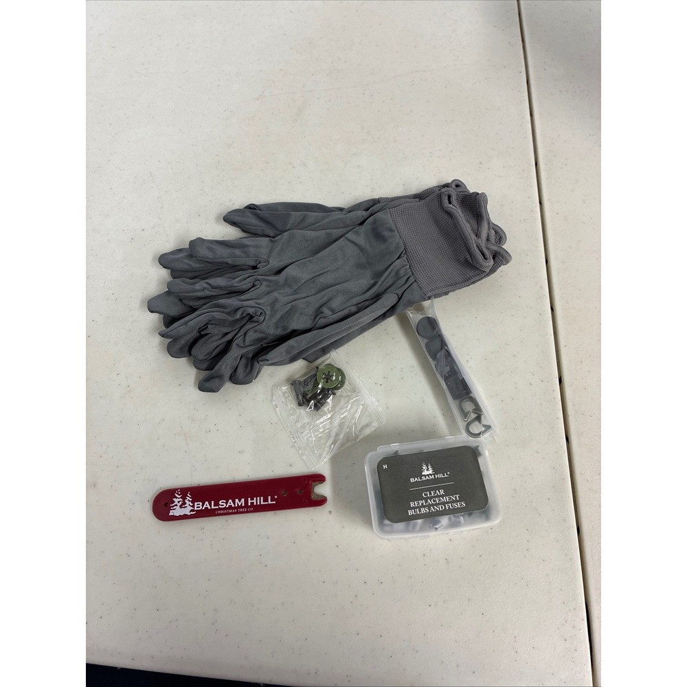 Balsam Hill Christmas Tree Assembly Kit Gloves Bulbs Fuses Branch Tool Hardware